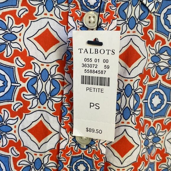 NEW With Tag Cotton Button Front Shirt By Talbots - Picture 5 of 7